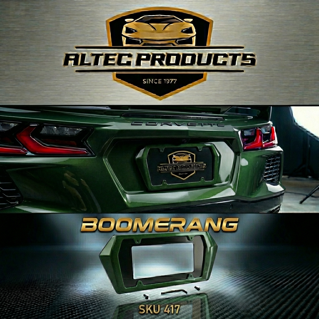C8 Corvette Boomerang Rear License Frame - Image 3