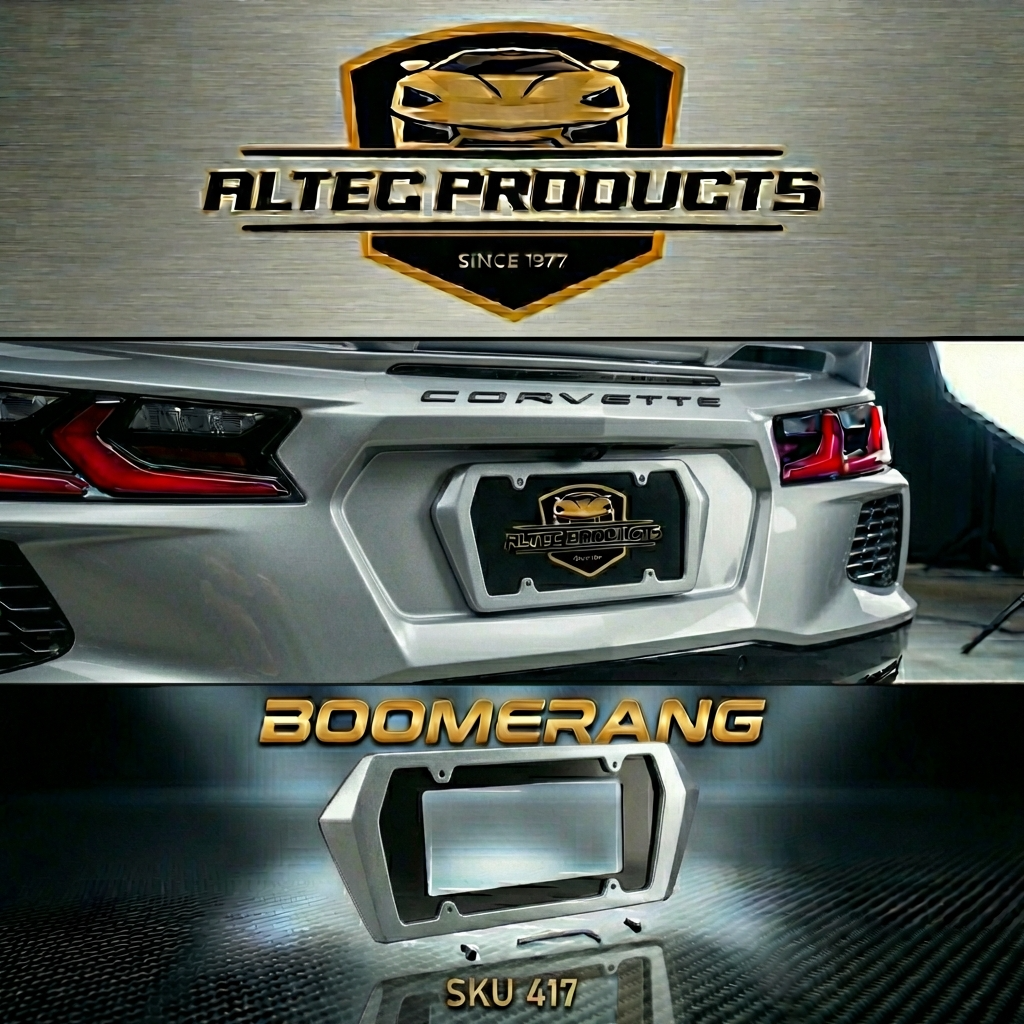 C8 Corvette Boomerang Rear License Frame - Image 4