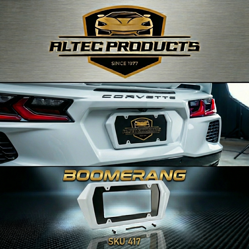 C8 Corvette Boomerang Rear License Frame - Image 2